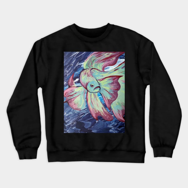 Teal Betta Crewneck Sweatshirt by Moopichino